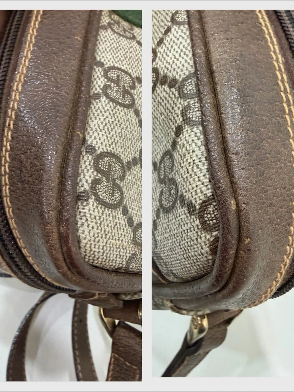 Vintage Gucci 010 378 GG Web Sherry Line Crossbody Bag